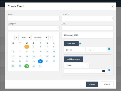 Jolojo events popup screen with additional information